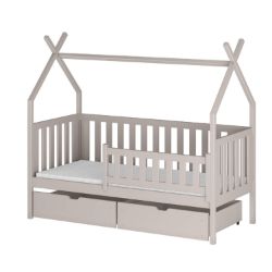 Pat casuta 90 x 200 cm lemn masiv, casmir, Simba