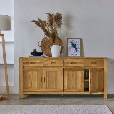 	Bufet cu 4 usi si 4 sertare stejar natur Ethan