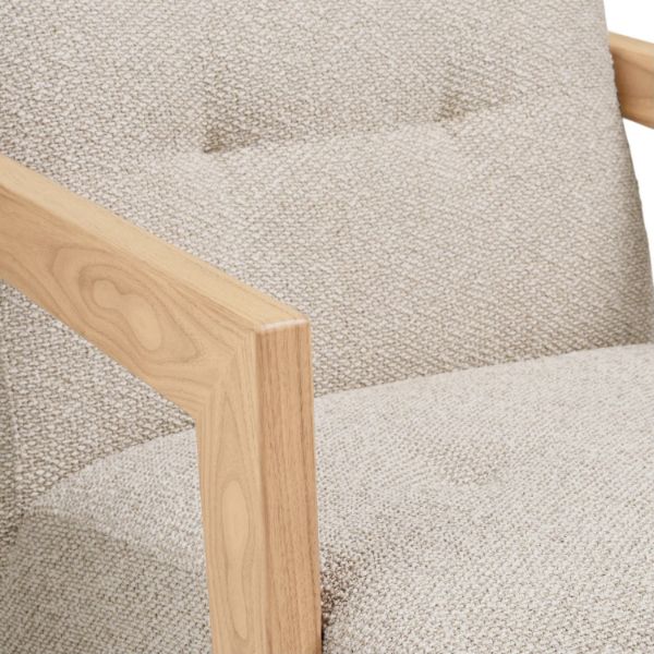 Fotoliu tapitat bej Caracas