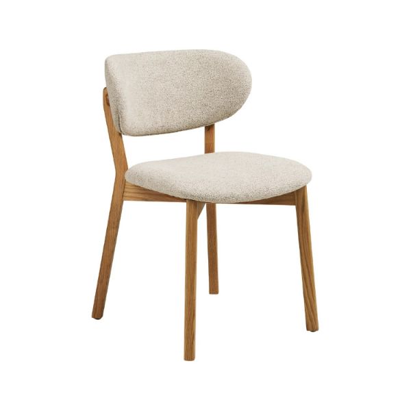 	Scaun lemn tapitat bej/stejar Dune