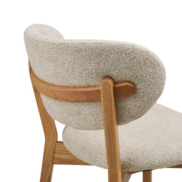 	Scaun lemn tapitat bej/stejar Dune