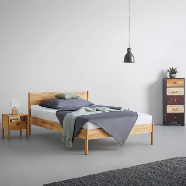 Pat 160 x 200 cm lemn masiv stejar Waden 