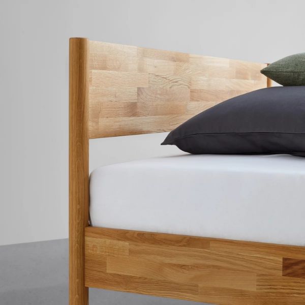 Pat 160 x 200 cm lemn masiv stejar Waden 