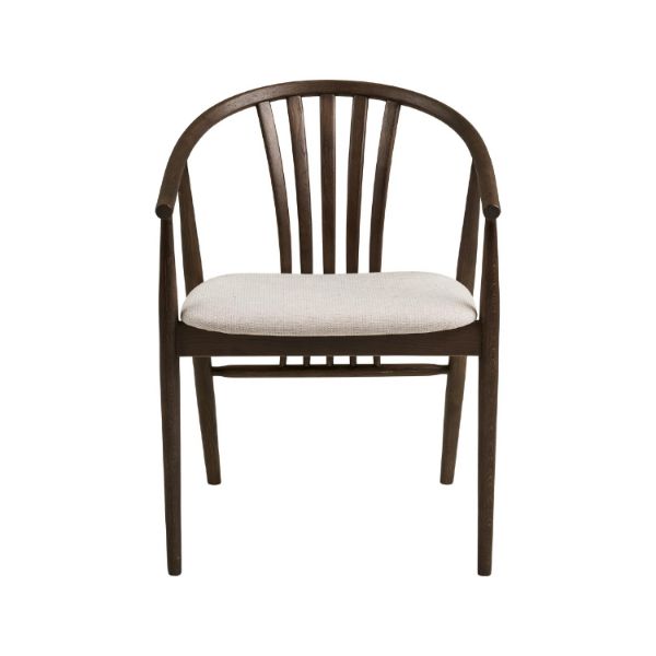 Scaun lemn cu brate alb murdar/stejar afumat Augustin