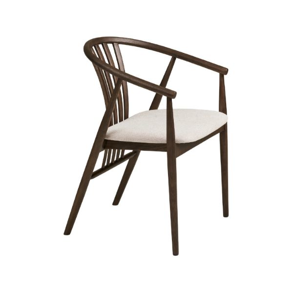 Scaun lemn cu brate alb murdar/stejar afumat Augustin