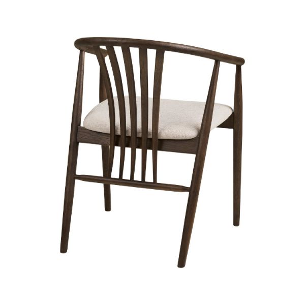 Scaun lemn cu brate alb murdar/stejar afumat Augustin