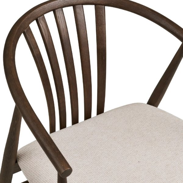 Scaun lemn cu brate alb murdar/stejar afumat Augustin