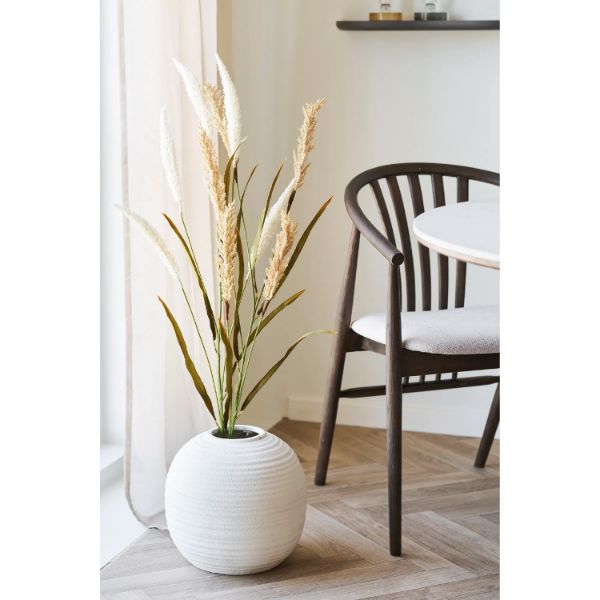 Scaun lemn cu brate alb murdar/stejar afumat Augustin