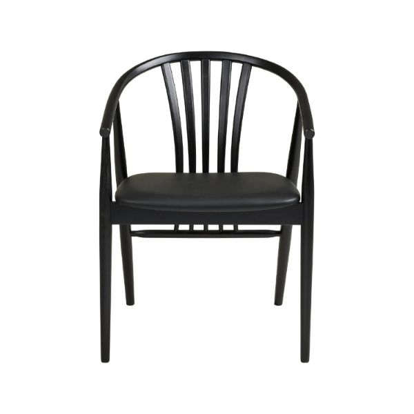 	Scaun din lemn cu brate negru Augustin