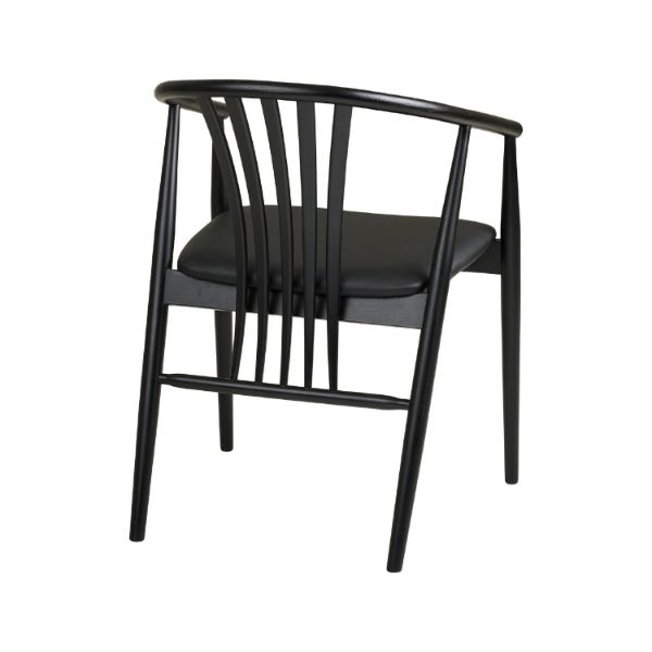 	Scaun din lemn cu brate negru Augustin