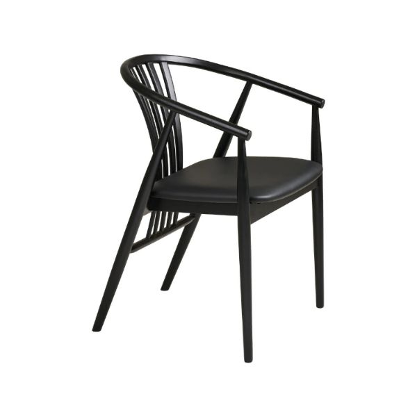 	Scaun din lemn cu brate negru Augustin