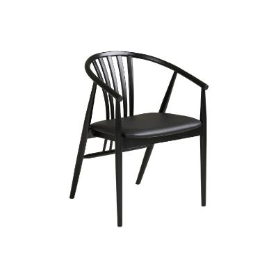 	Scaun din lemn cu brate negru Augustin