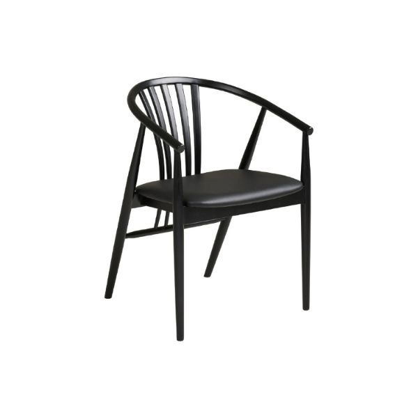 	Scaun din lemn cu brate negru Augustin