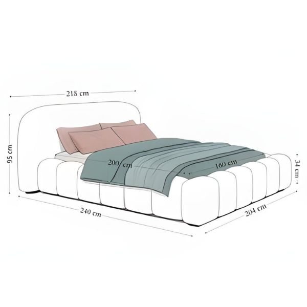 Pat tapitat somiera metalica rabatabila 160 x 200 cm gri deschis Orlando