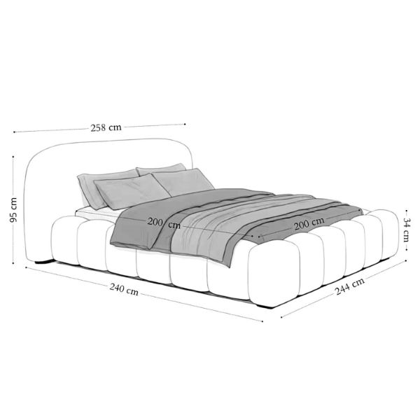 pat tapitat somiera metalica rabatabila 200 x 200 cm