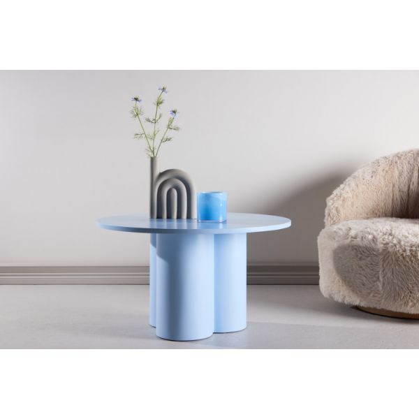 Masuta de cafea rotunda albastru deschis Olivia