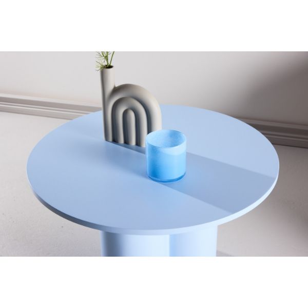 Masuta de cafea rotunda albastru deschis Olivia