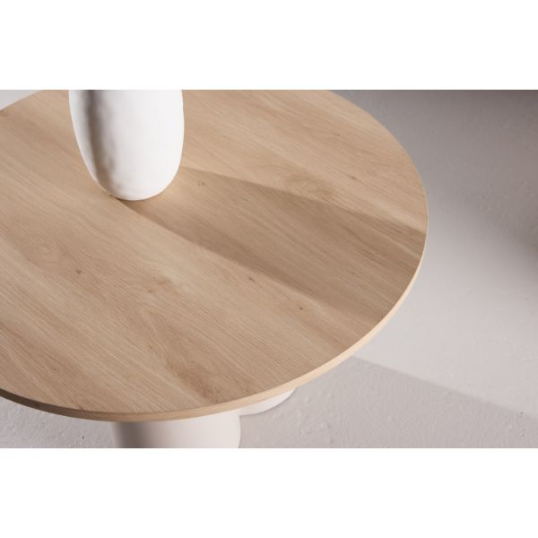 Masuta de cafea rotunda casmir/stejar Olivia