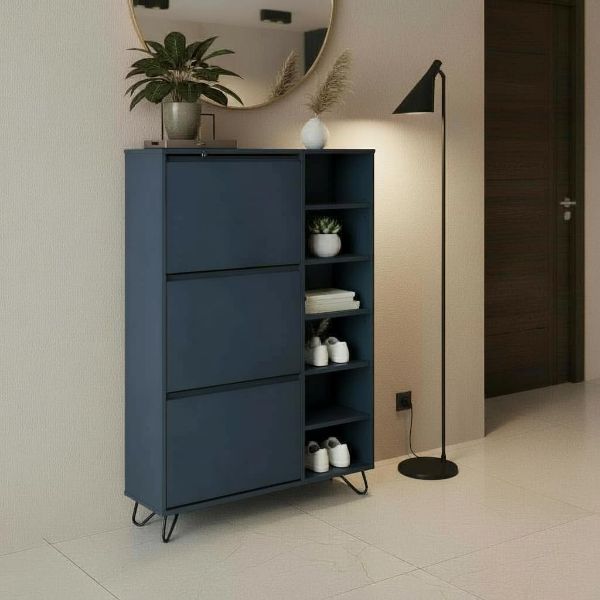 Pantofar 3 sertare 5 polite albastru Elona