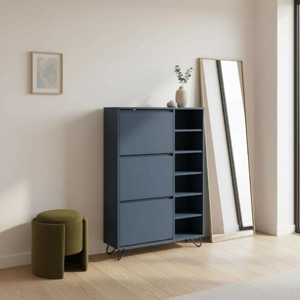 Pantofar 3 sertare 5 polite albastru Elona