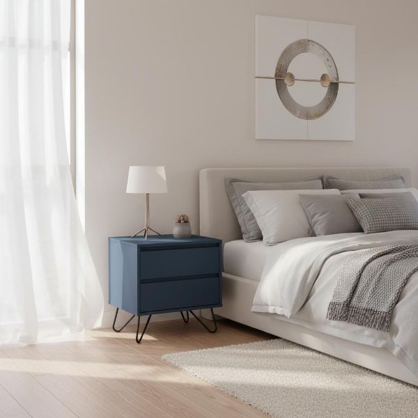 	Noptiera 2 sertare albastru Elona