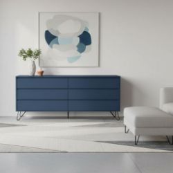 Comoda 6 sertare, albastru, Elona