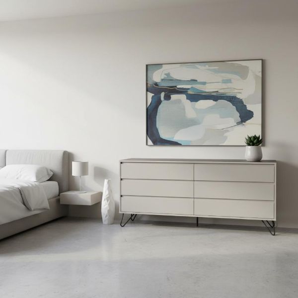 Comoda 6 sertare gri Elona