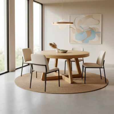 Masa rotunda extensibila 130/230 cm stejar Anton