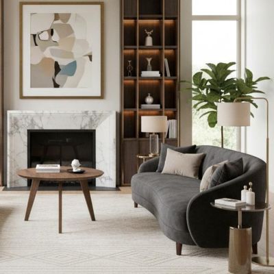 	Masuta de cafea rotunda 70 cm stejar tabacco Otello