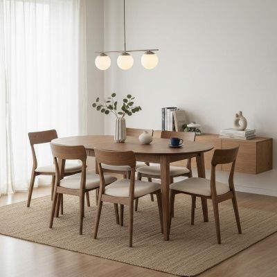 	Masa rotunda extensibila 110/160 cm stejar tabacco Otello