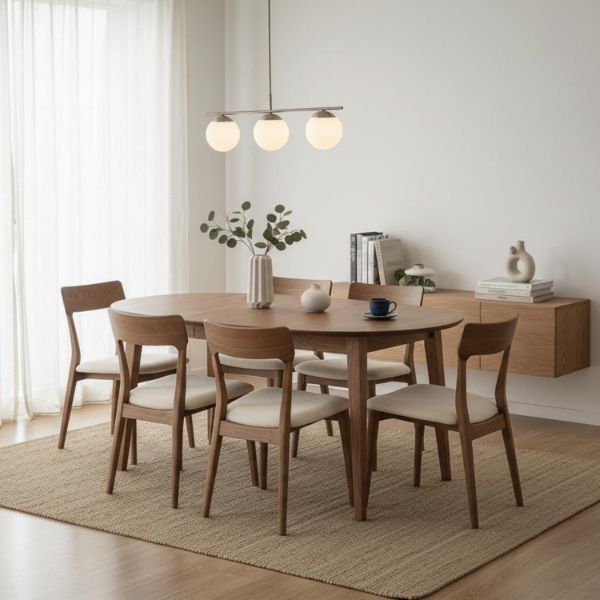 	Masa rotunda extensibila 110/160 cm stejar tabacco Otello