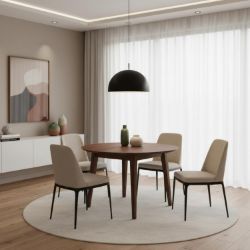 	Masa rotunda fixa 110 cm stejar tabacco Otello