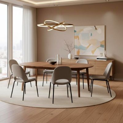 	Masa rotunda extensibila 90/190 cm stejar tabacco Otello