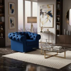 Fotoliu albastru/alb Valentino