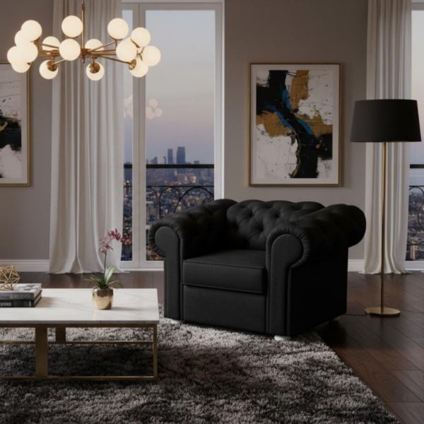Fotoliu negru Valentino