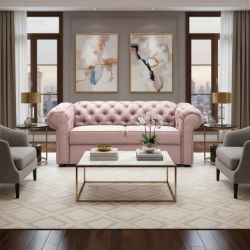 	Canapea fixa 2 locuri roz Valentino