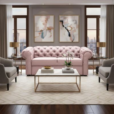 	Canapea fixa 2 locuri roz Valentino