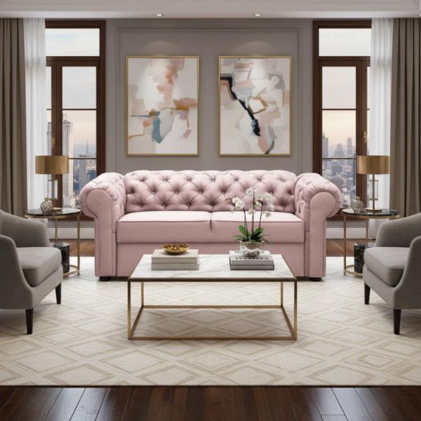 	Canapea fixa 2 locuri roz Valentino