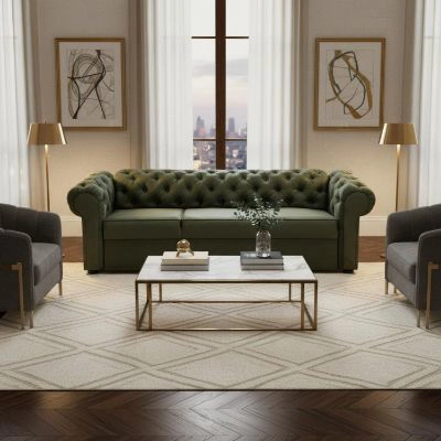 	Canapea extensibila 3 locuri kaki Valentino