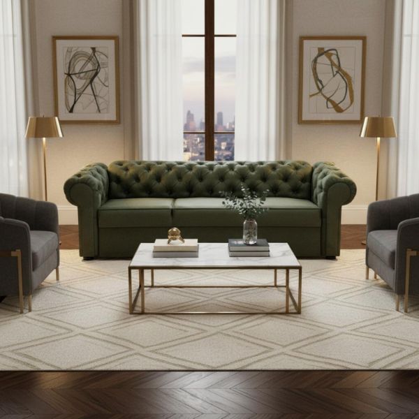 	Canapea extensibila 3 locuri kaki Valentino