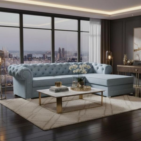 Coltar extensibil dreapta albastru deschis Valentino