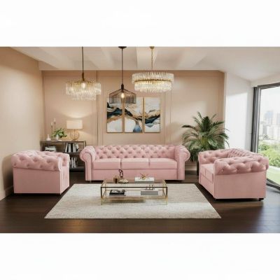 	Set de canapele 3-2-1 roz Valentino