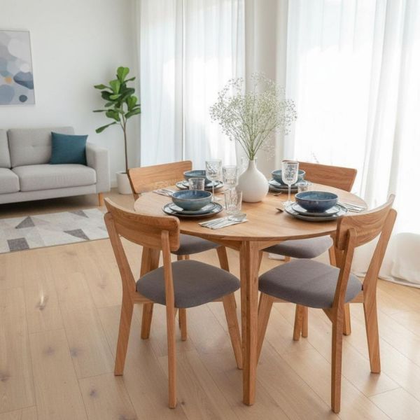 	Masa rotunda fixa 110 cm stejar natur Otello