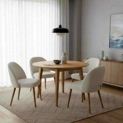 	Masa rotunda fixa 90 cm stejar natur Otello