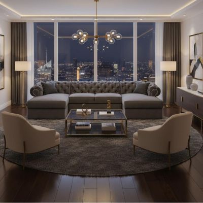 Coltar extensibil forma U gri Versace