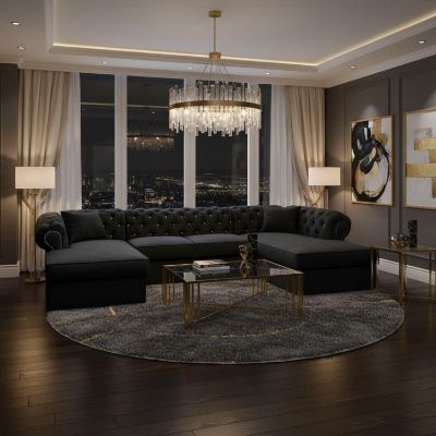 	Coltar extensibil forma U negru Versace