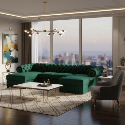 	Coltar extensibil forma U verde inchis Versace