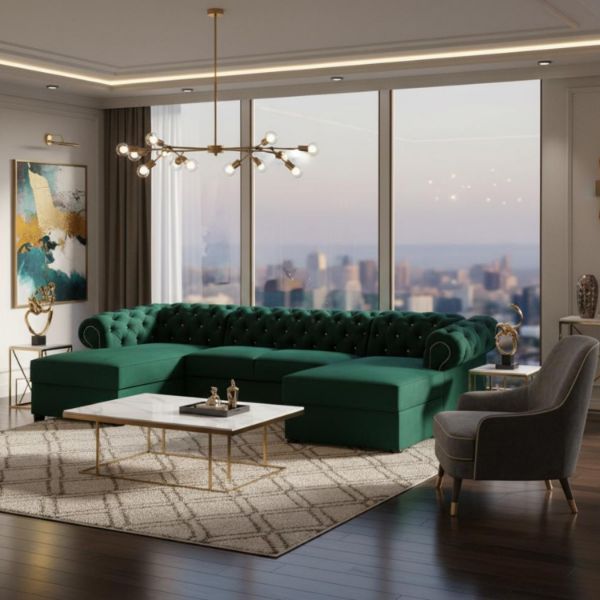 	Coltar extensibil forma U verde inchis Versace