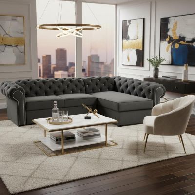 	Coltar extensibil dreapta gri Versace