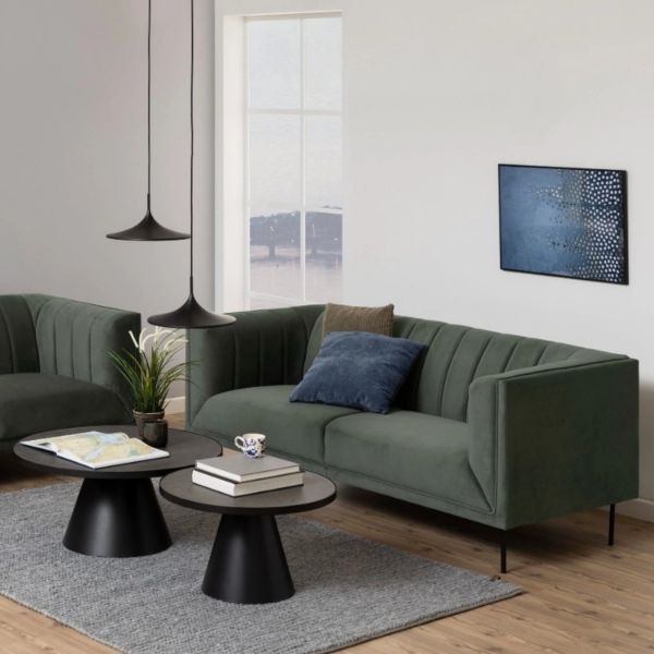 	Masuta cafea cu picior metalic 65 cm negru Soli